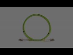 室内 LC から LC デュプレックス マルチモード OM5 OFNR 光ファイバーパッチケーブル 2.0mm ライムグリーンジャケット