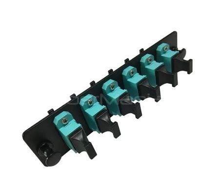 MPO Adapter Panel, 6-Port LGX Type, Loaded with OM3 Multimode MPO Adapters