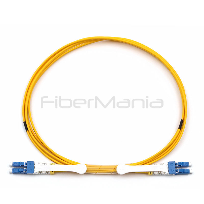 LC UPC to LC UPC Duplex SM With Pull Tab LSZH Yellow Fiber Patch Cable